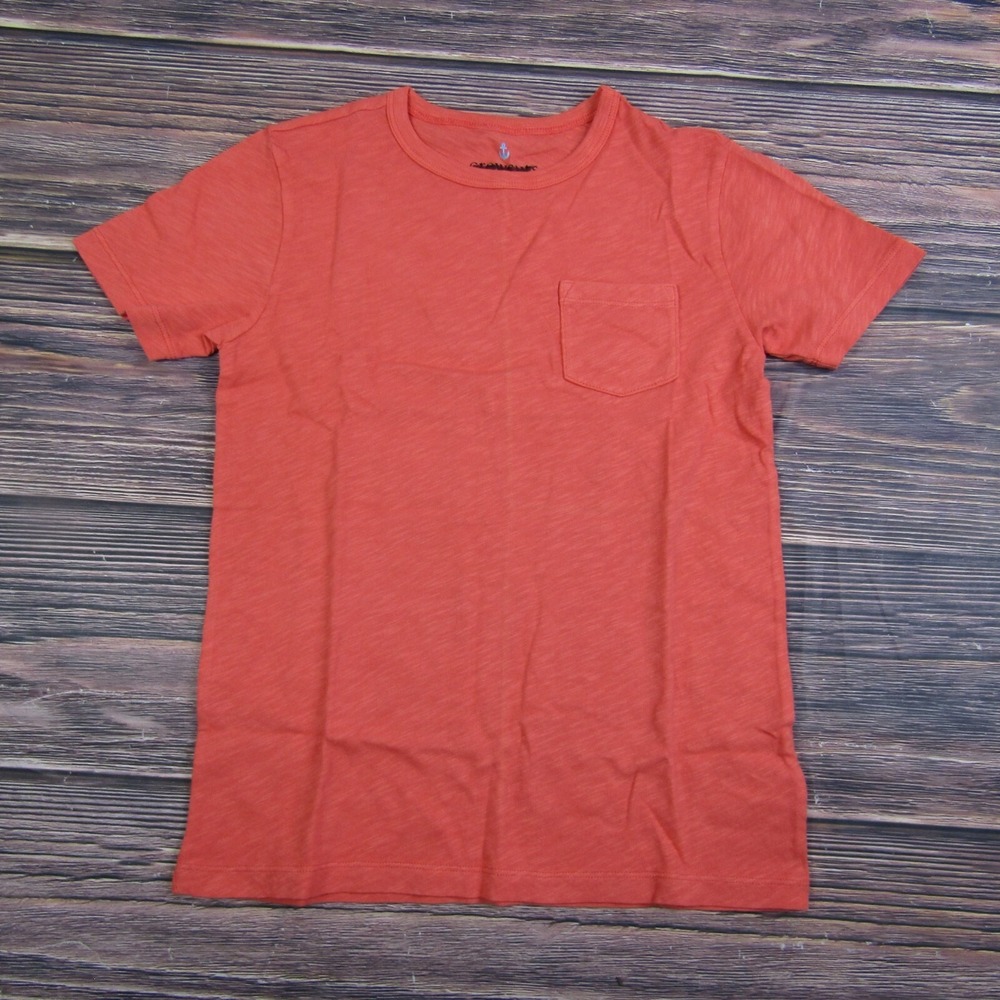 J Crew NEW NWT Boys Medium Salmon Red Short Sleeve Pocket Tee T Shirt